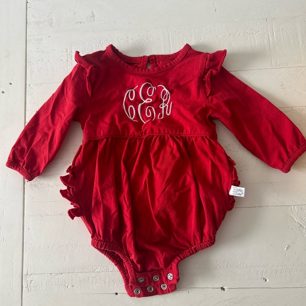 Ruffle Butts Red Romper Bubble
